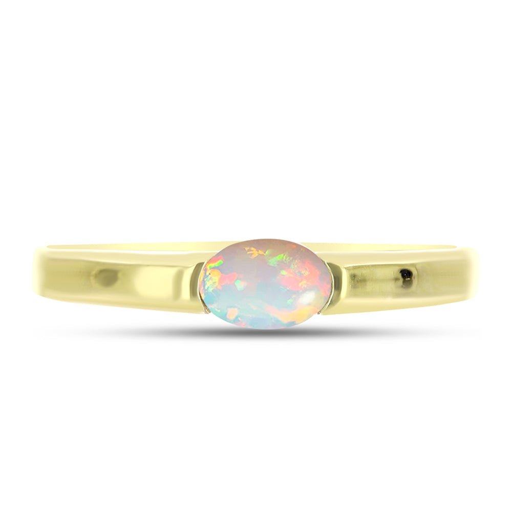 Goldplattierter Silberring mit Welo-Opal
