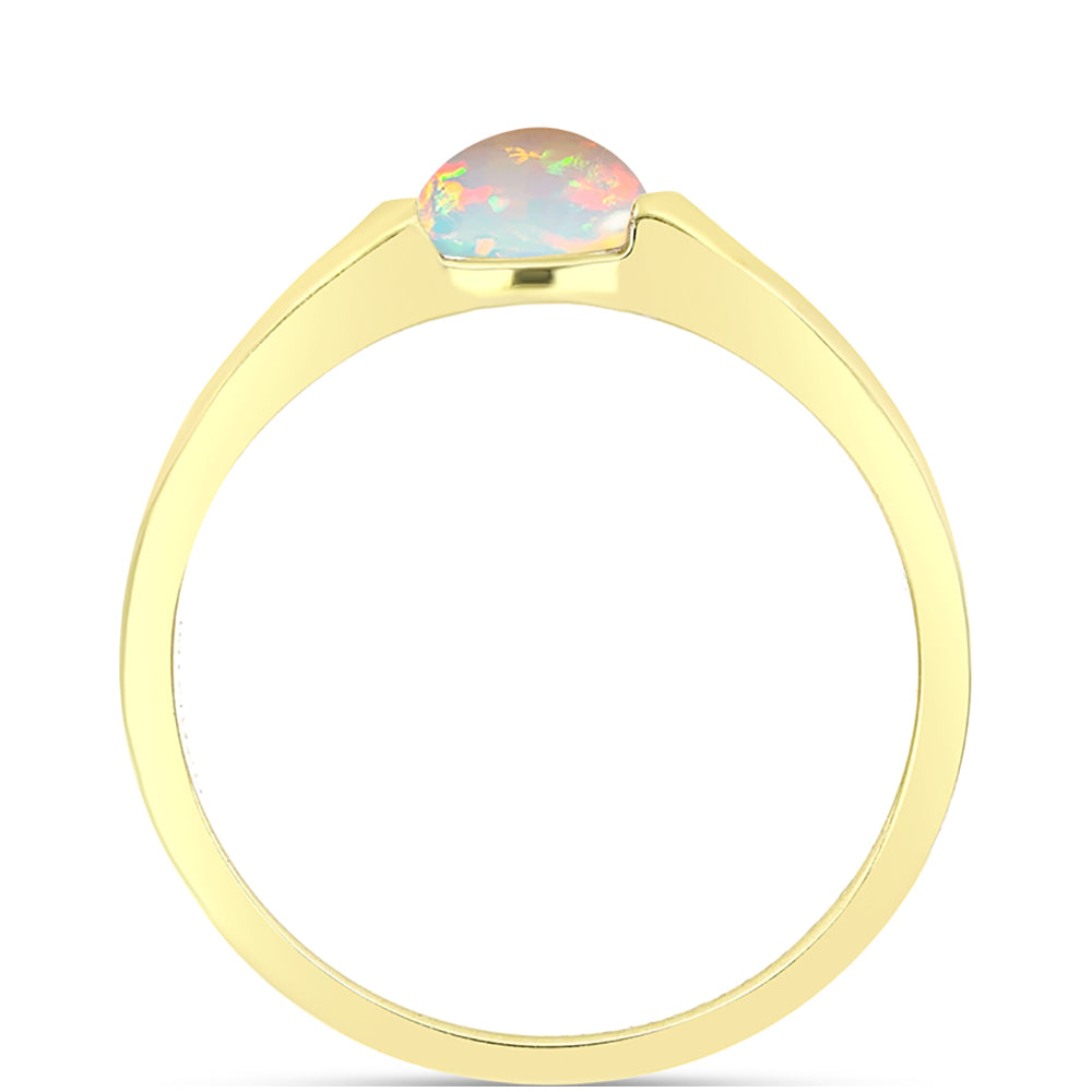 Goldplattierter Silberring mit Welo-Opal 2 