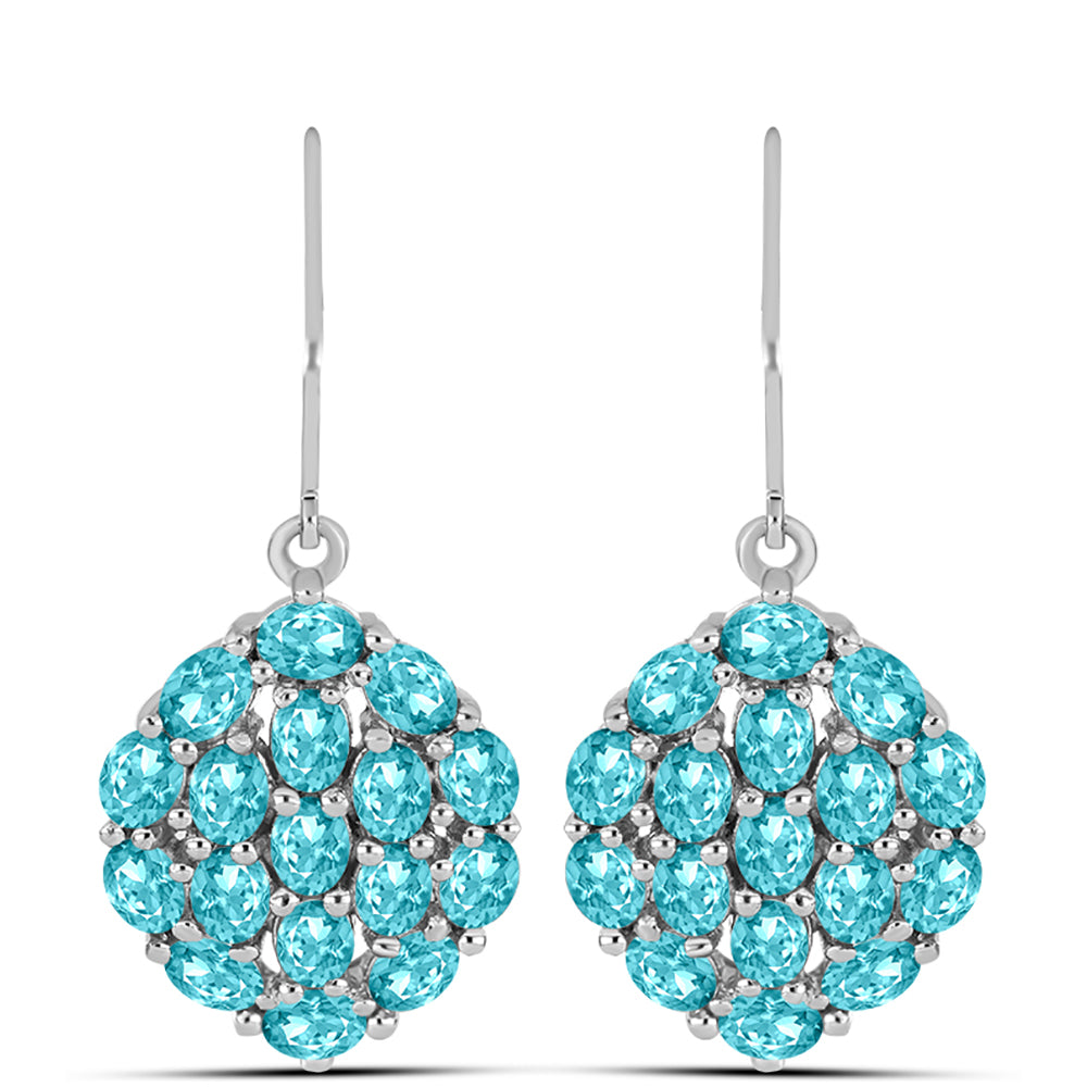 Silberohrringe mit Paraiba Quarz 1 
