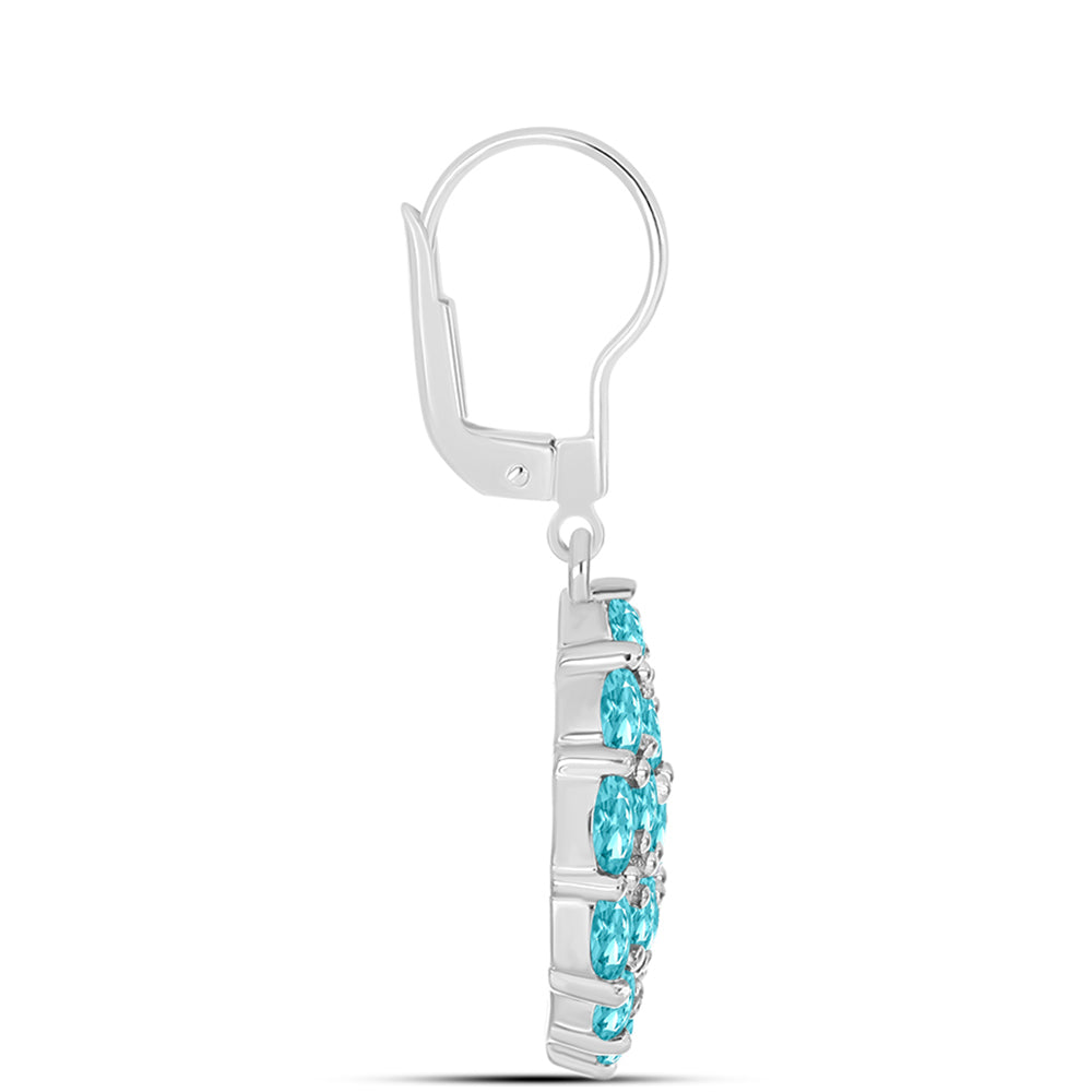 Silberohrringe mit Paraiba Quarz