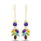 Goldplattierte Silberohrringe mit Barton Granat und marokkanischem Amethyst