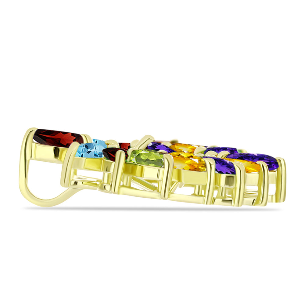 Goldplattierter Silberanhänger mit Barton Granat und marokkanischem Amethyst 2 