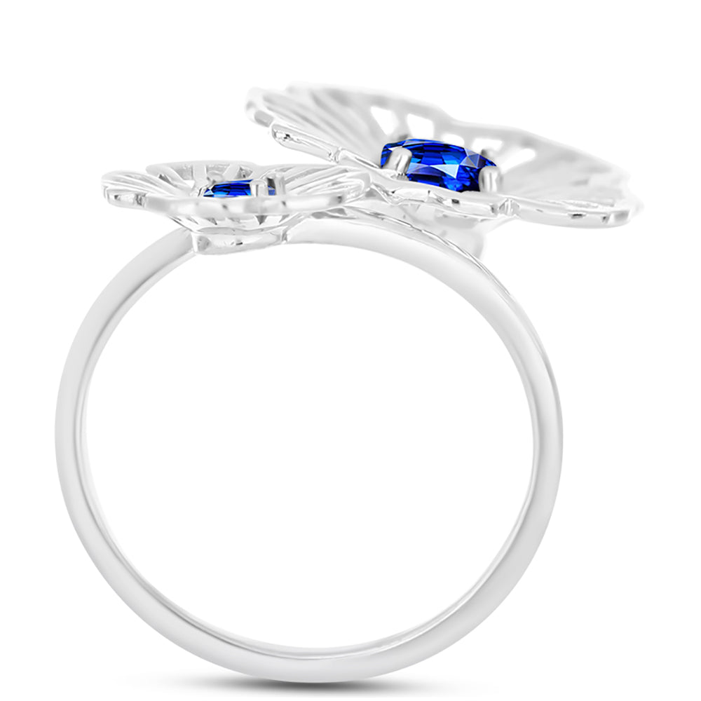 Silberring mit australischem blauem Saphir 2 