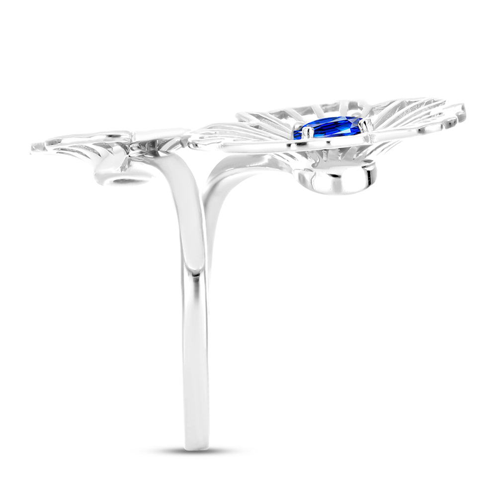 Silberring mit australischem blauem Saphir 4 