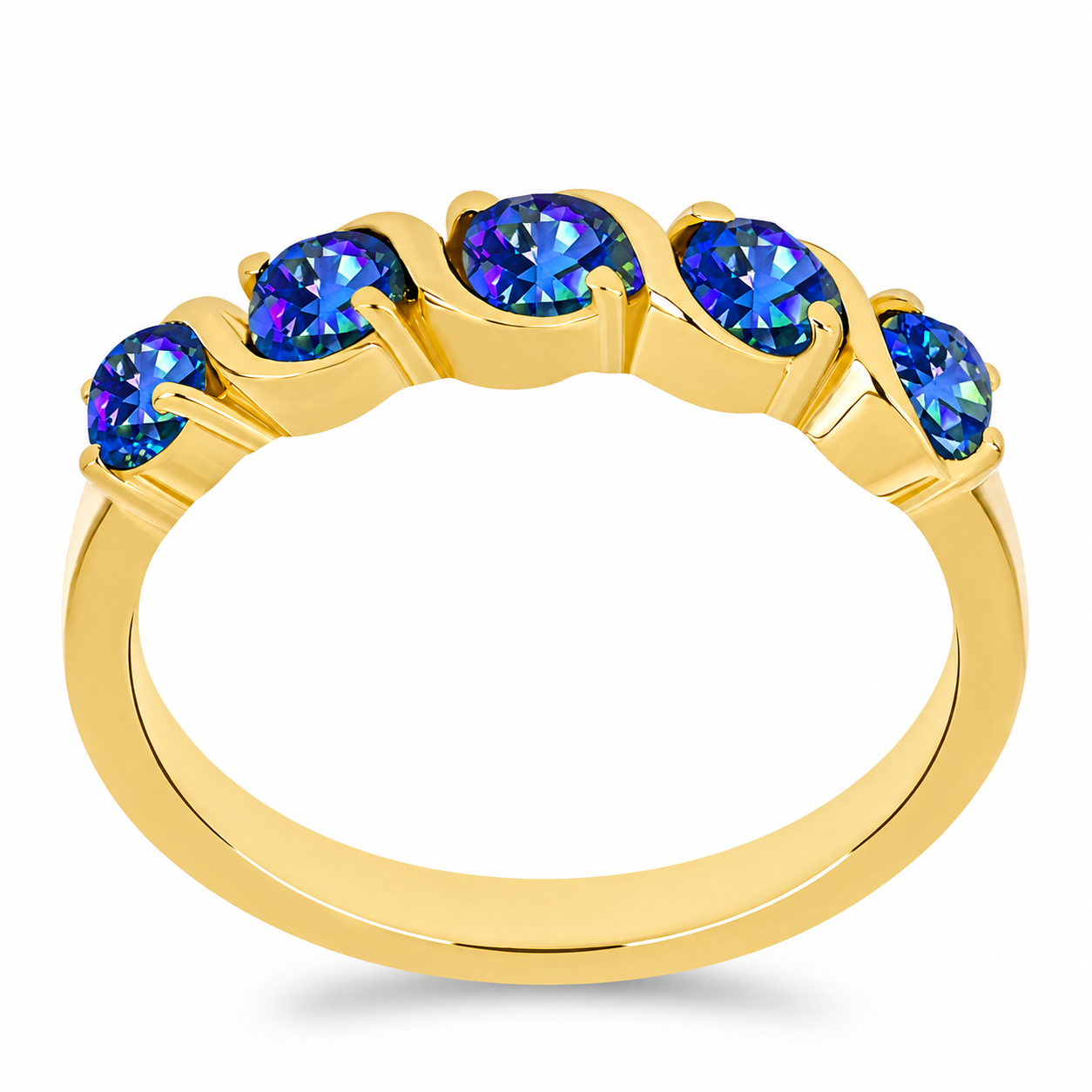 Goldplattierter Silberring mit mystischem Topas