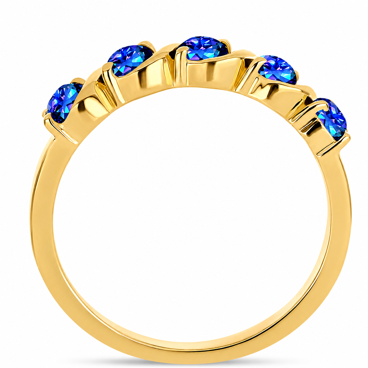 Goldplattierter Silberring mit mystischem Topas