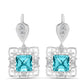 Silberohrringe mit Paraiba Quarz und weißem Topas