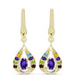 Goldplattierte Silberohrringe mit Barton Granat und marokkanischem Amethyst