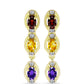 Goldplattierte Silberohrringe mit Barton Granat und marokkanischem Amethyst