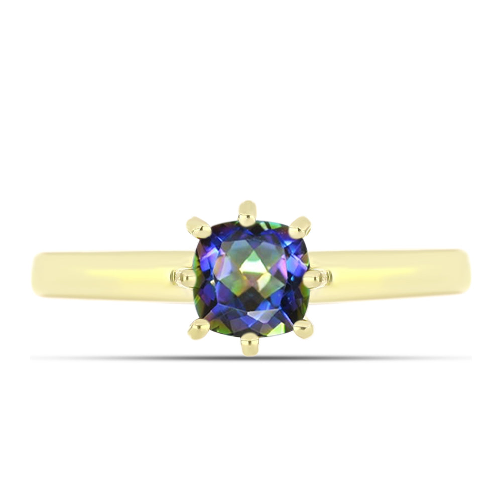 Goldplattierter Silberring mit mystischem Topas 1 
