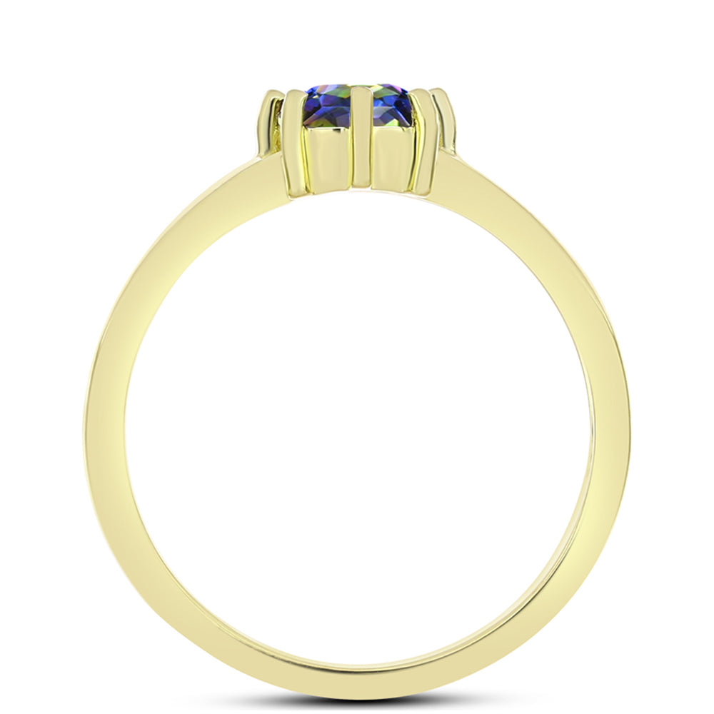 Goldplattierter Silberring mit mystischem Topas