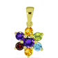 Goldplattierter Silberanhänger mit Barton Granat und marokkanischem Amethyst