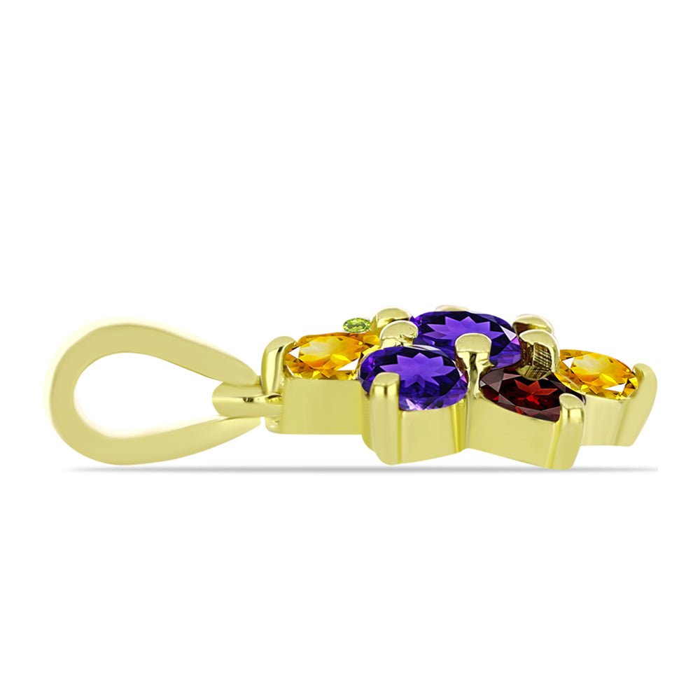Goldplattierter Silberanhänger mit Barton Granat und marokkanischem Amethyst 2 