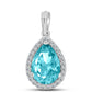 Silberanhänger mit Paraiba Quarz und weißem Topas