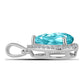 Silberanhänger mit Paraiba Quarz und weißem Topas