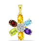 Goldplattierter Silberanhänger mit Barton Granat und marokkanischem Amethyst