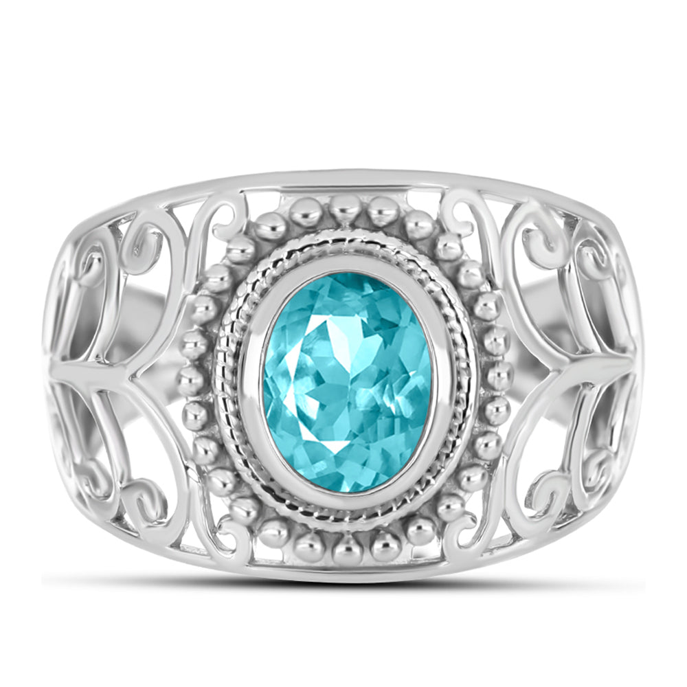 Silberring mit Paraiba Quarz 1 
