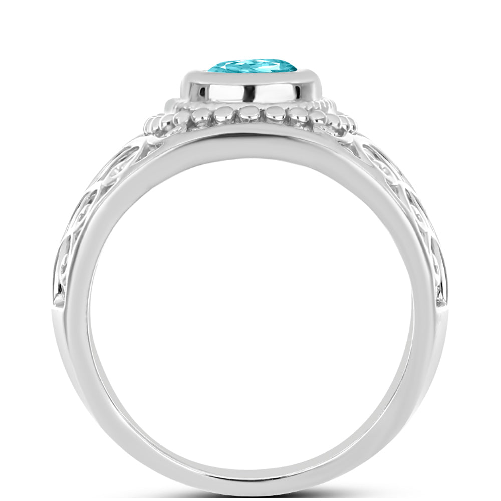 Silberring mit Paraiba Quarz 2 