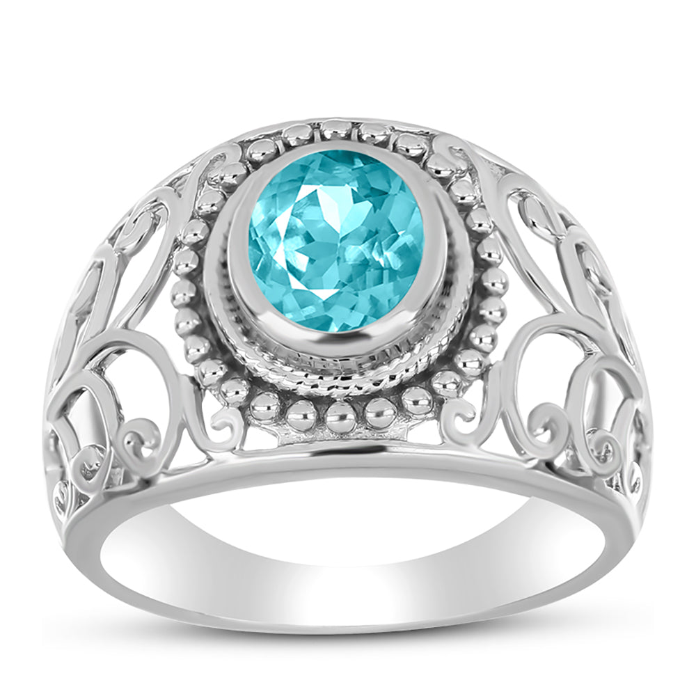 Silberring mit Paraiba Quarz 3 