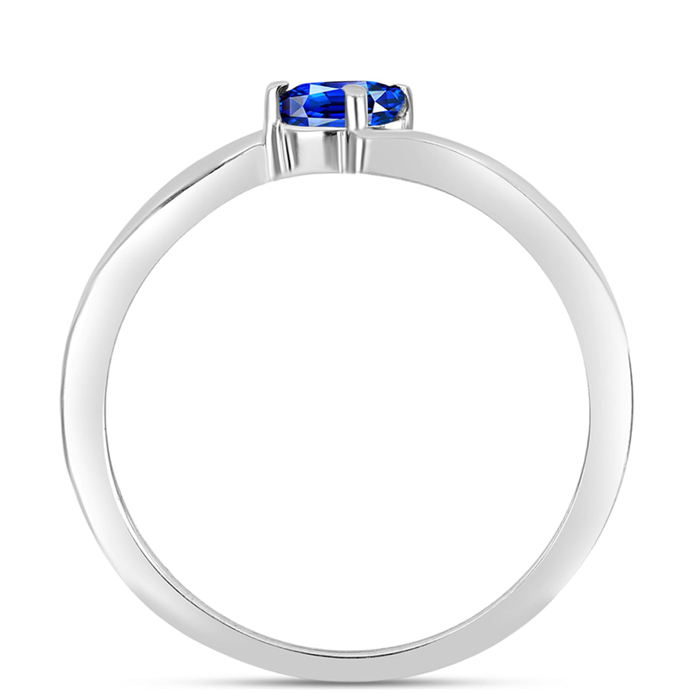 Silberring mit australischem blauem Saphir 2 