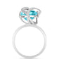 Silberring mit Paraiba Quarz und weißem Topas