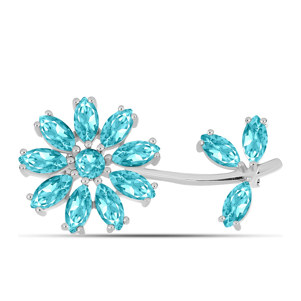 Silberbrosche mit Paraiba Quarz 1 