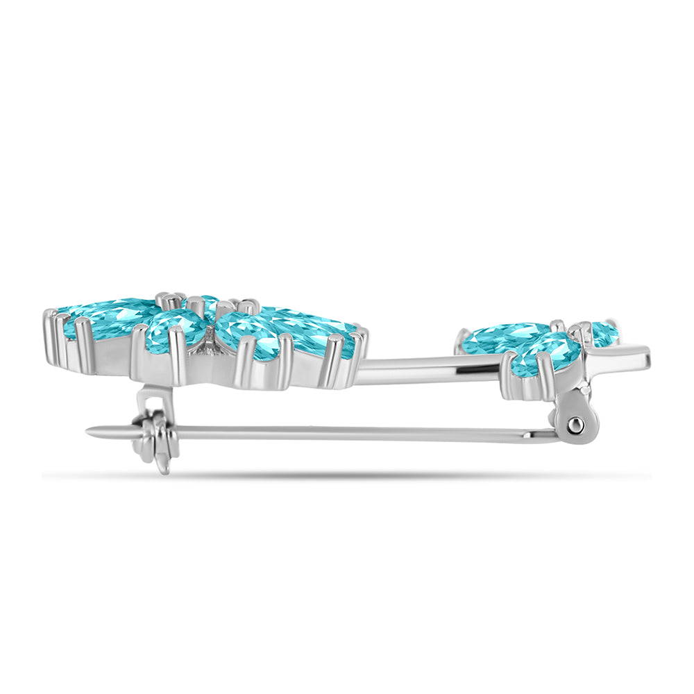 Silberbrosche mit Paraiba Quarz 2 