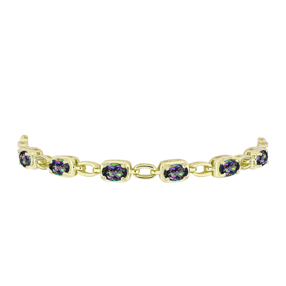 Goldplattiertes Silberarmband mit mystischem Topas