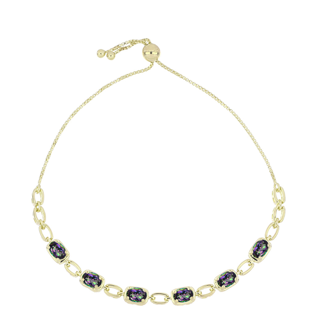 Goldplattiertes Silberarmband mit mystischem Topas 1 