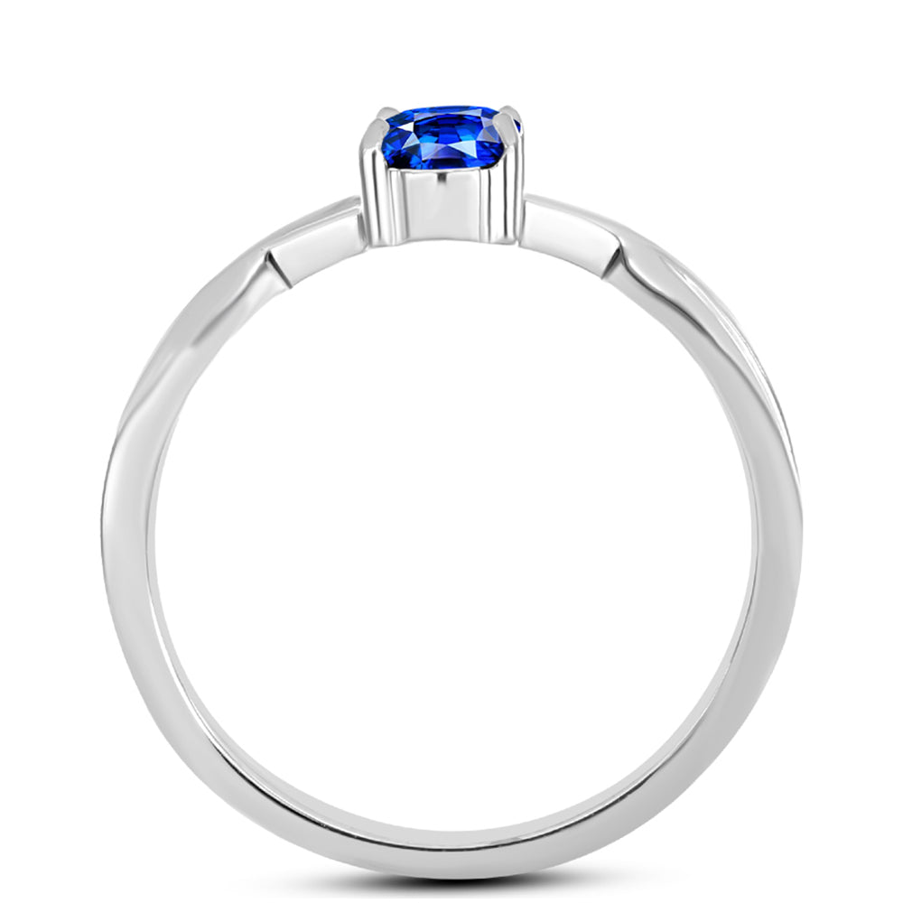 Silberring mit australischem blauem Saphir 2 