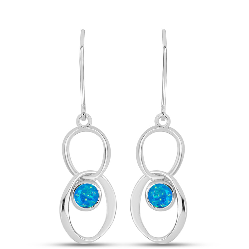 Silberohrringe mit äthiopischem blauem Paradise-Opal