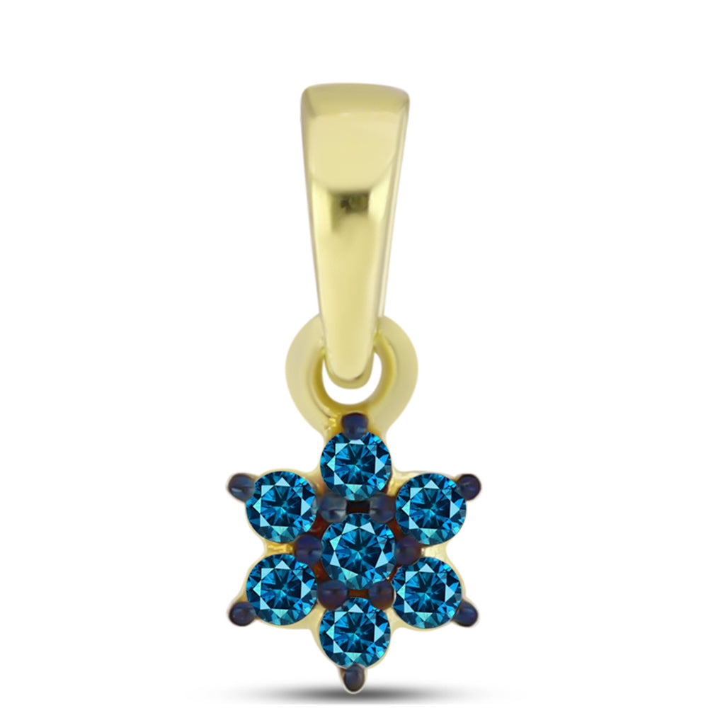 Goldplattierter Silberanhänger mit blauem Diamant 1 