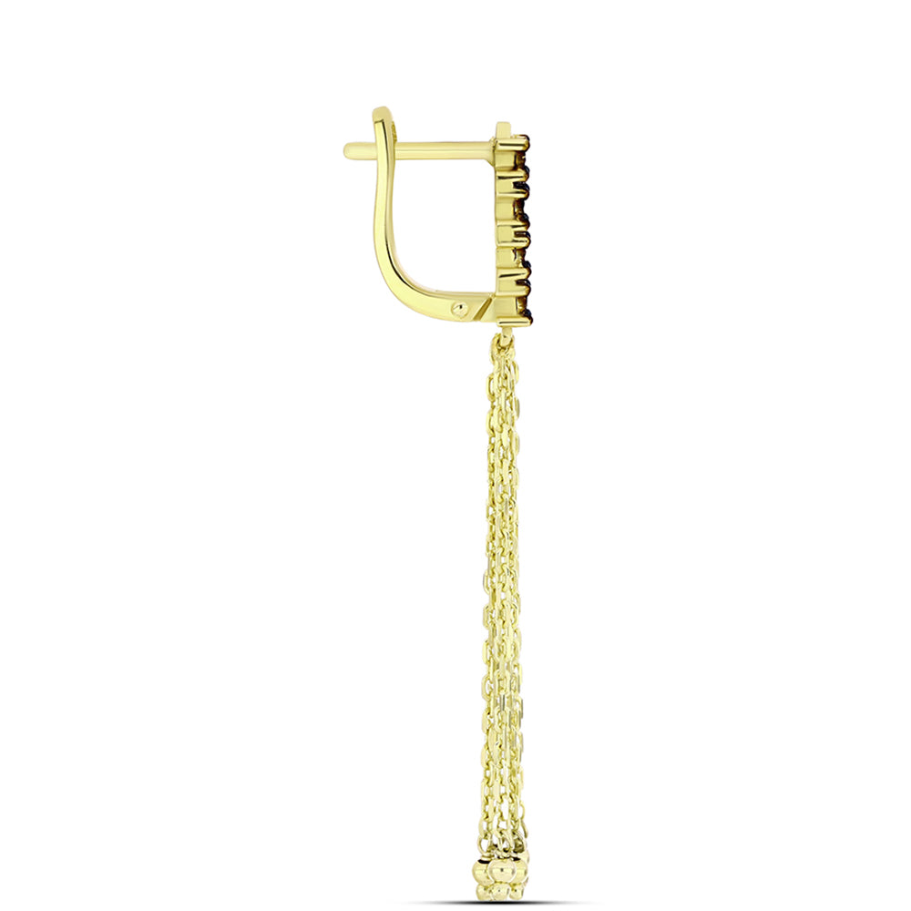 Goldplattierte Silberohrringe mit blauem Diamant