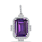 Silberanhänger mit marokkanischem Amethyst und weißem Topas