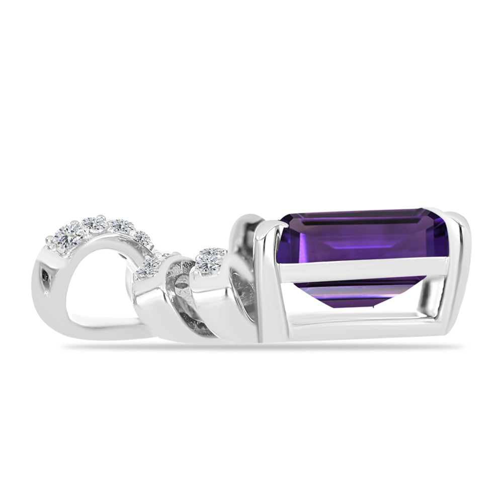 Silberanhänger mit marokkanischem Amethyst und weißem Topas 2 
