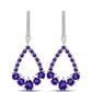 Silberohrringe mit marokkanischem Amethyst und weißem Topas