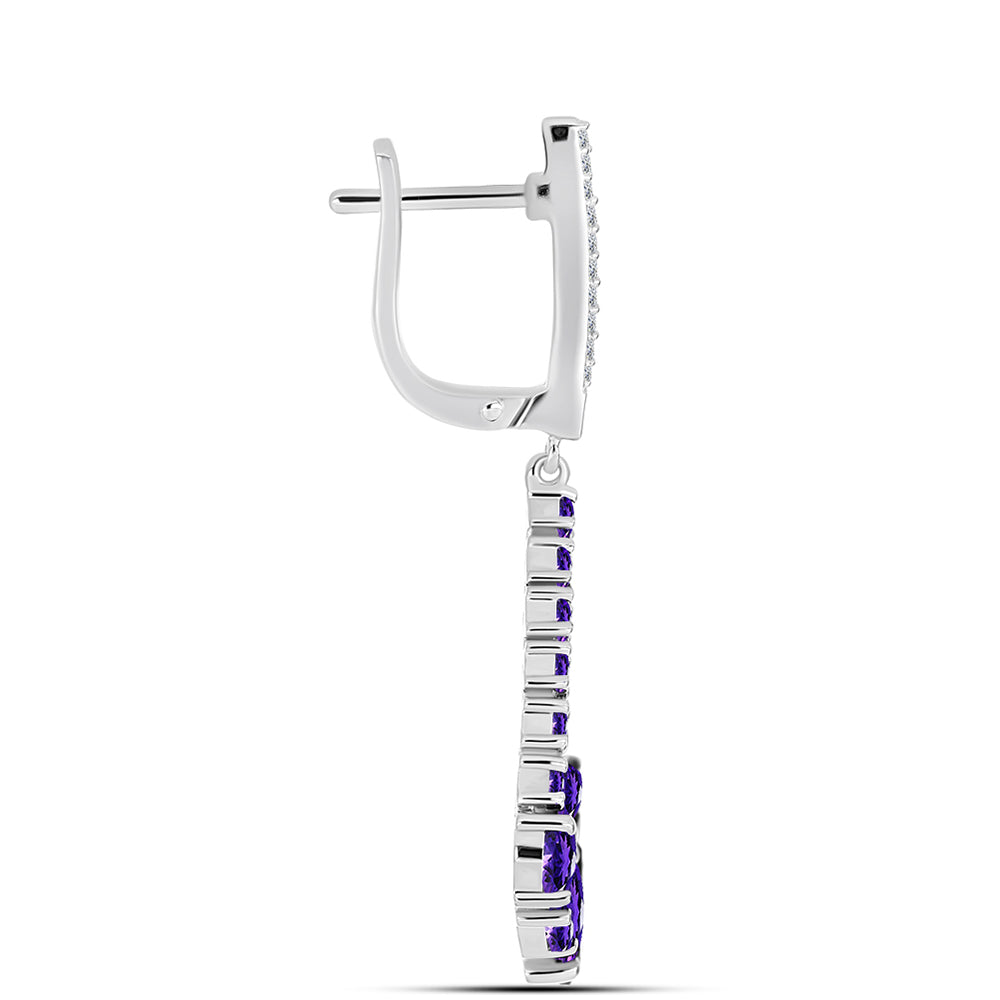 Silberohrringe mit marokkanischem Amethyst und weißem Topas 2 