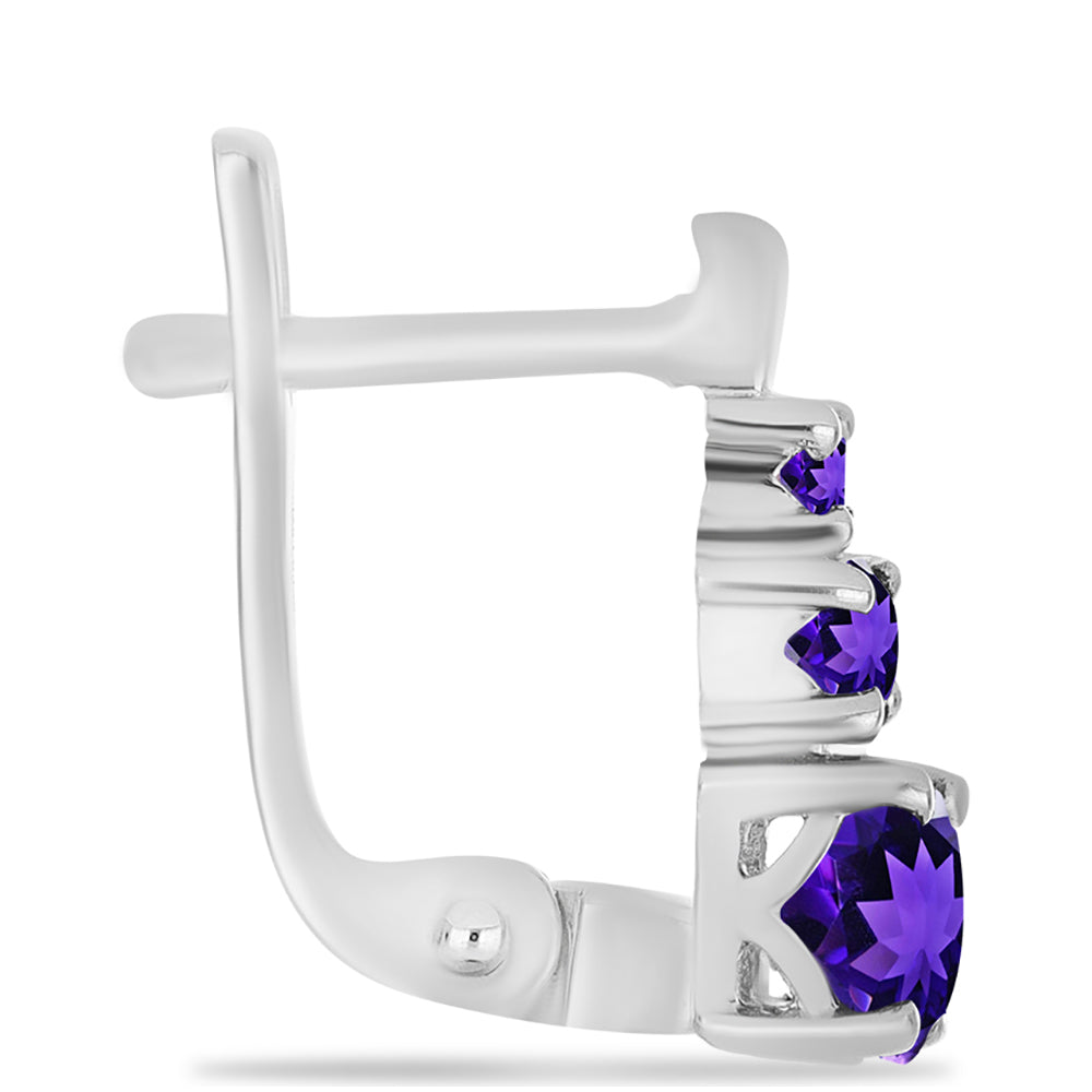Silberohrringe mit marokkanischem Amethyst 2 
