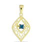 Goldplattierter Silberanhänger mit blauem Diamant