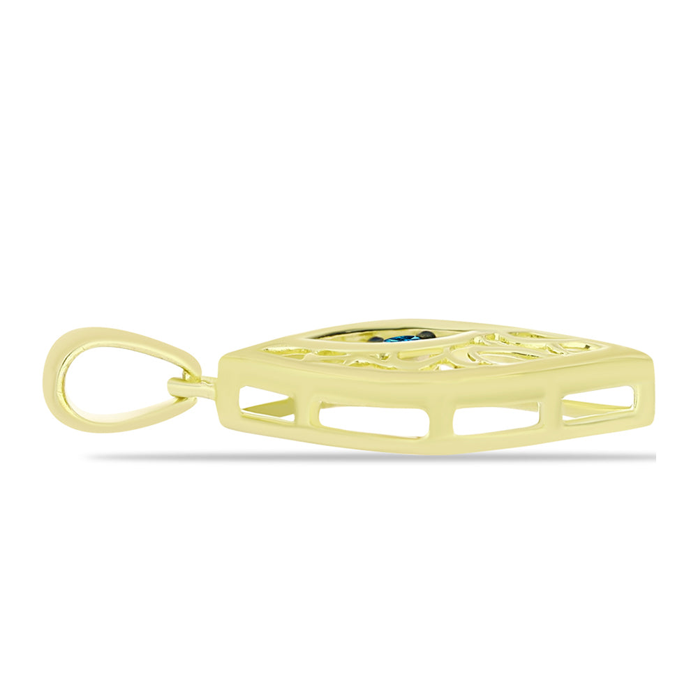 Goldplattierter Silberanhänger mit blauem Diamant 2 