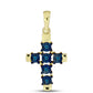 Goldplattierter Silberanhänger mit blauem Diamant