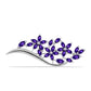 Silberbrosche mit marokkanischem Amethyst und weißem Topas