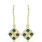 Goldplattierte Silberohrringe mit blauem Diamant