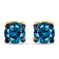 Goldplattierte Silberohrringe mit blauem Diamant