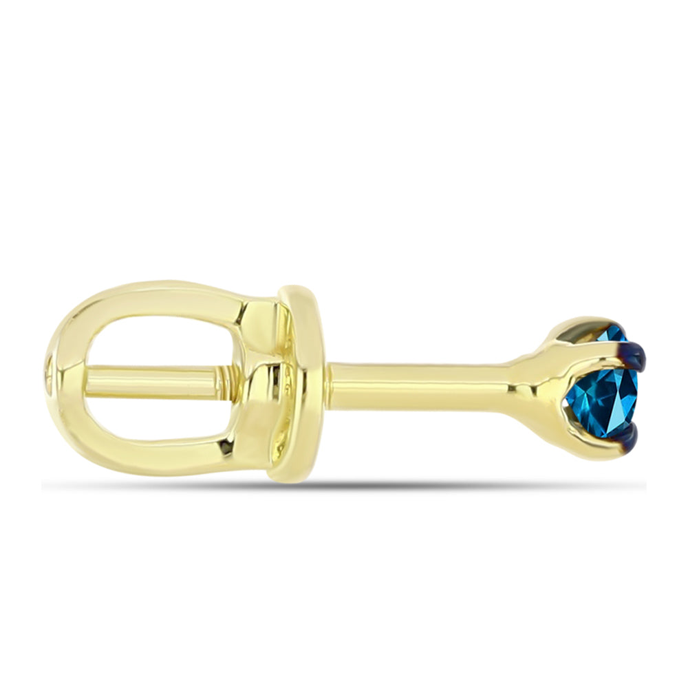 Goldplattierte Silberohrringe mit blauem Diamant 2 