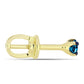 Goldplattierte Silberohrringe mit blauem Diamant