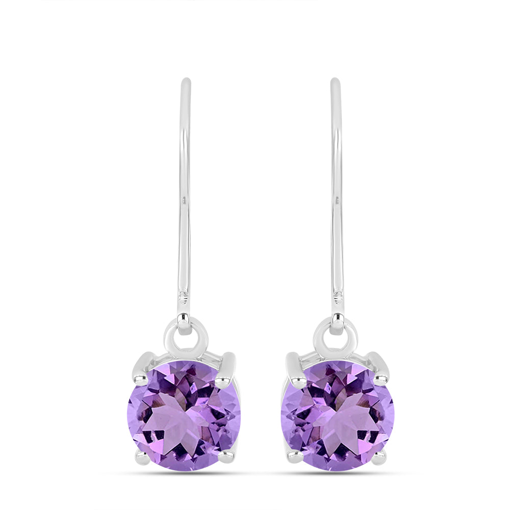 Silberohrringe mit Rose De France Amethyst