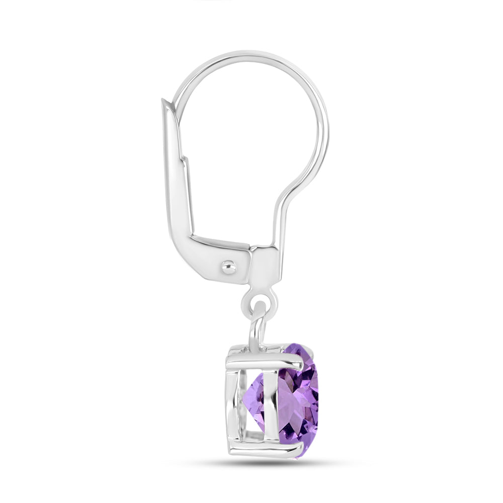 Silberohrringe mit Rose De France Amethyst