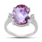 Silberring mit Rose De France Amethyst und weißem Topas