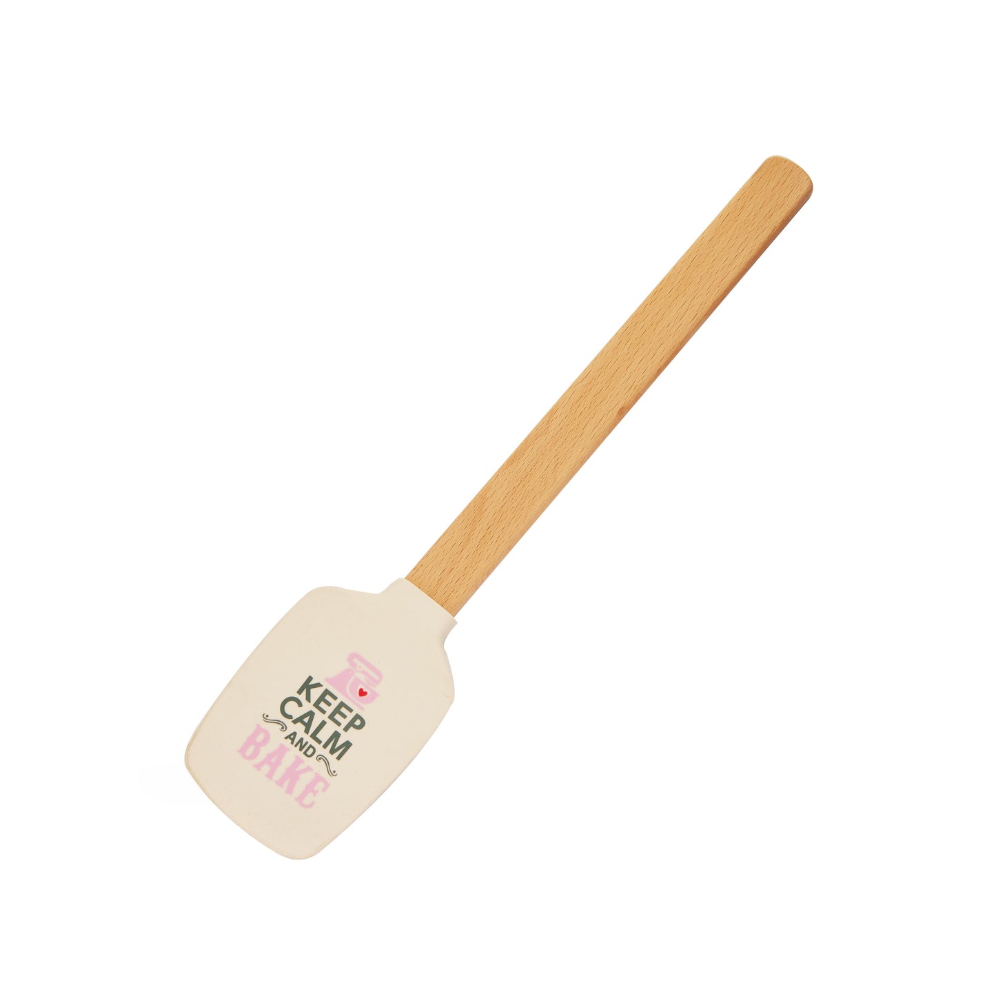 "Keep Calm and Bake" Spatel mit Holzgriff und rechteckigem Kopf